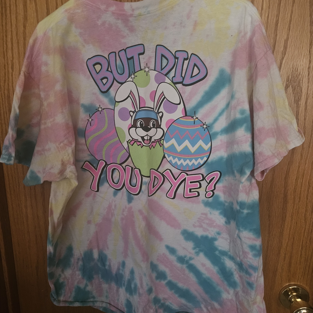 Buc-eesColorful Tie-Dye Bunny Graphic Women's Tee